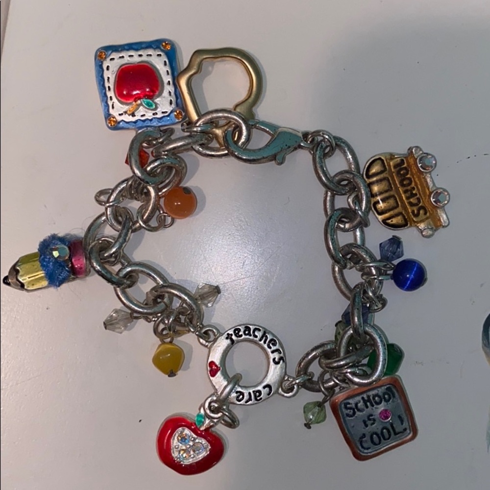 Adorable teacher charm bracelet!